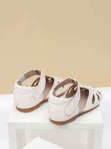 Girls Hollow Out Ankle Strap Sandals - Beige - View 2