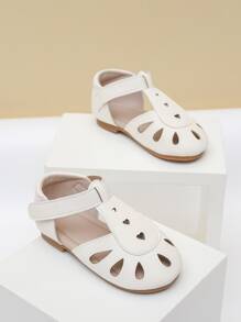 Girls Hollow Out Ankle Strap Sandals - Beige - View 6