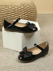 Płaskie obuwie dziecięce Kokardka Prosty Obuwie mary jane - Czarne - Zobacz 2