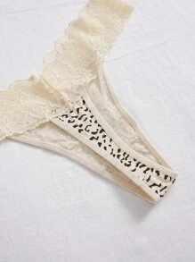 5 件装对比色蕾丝内裤套装性感内衣 - 彩色 - 查看 4