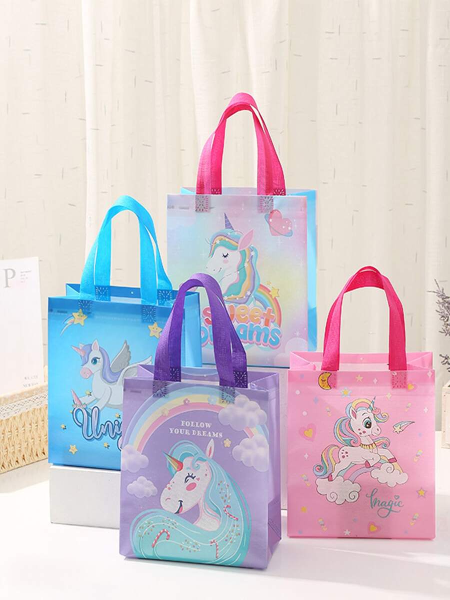 4入組獨角獸樣式禮品袋 - 彩色 - 查看 1