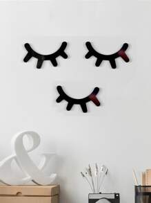 1對裝飾現代睫毛設計裝飾鏡子牆貼 - 黑色 - 查看 5