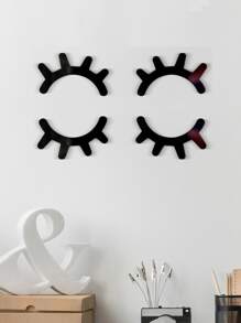 1對裝飾現代睫毛設計裝飾鏡子牆貼 - 黑色 - 查看 4