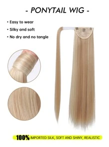 Long Straight Ponytail Synthetic Hair Extension - Piano Color - View 4