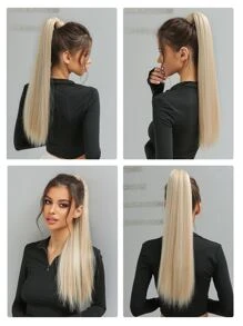 Long Straight Ponytail Synthetic Hair Extension - Piano Color - View 5