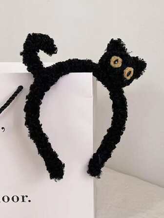 عقال راس تنكرية مزخرف بقط رسوم كارتون زغبي