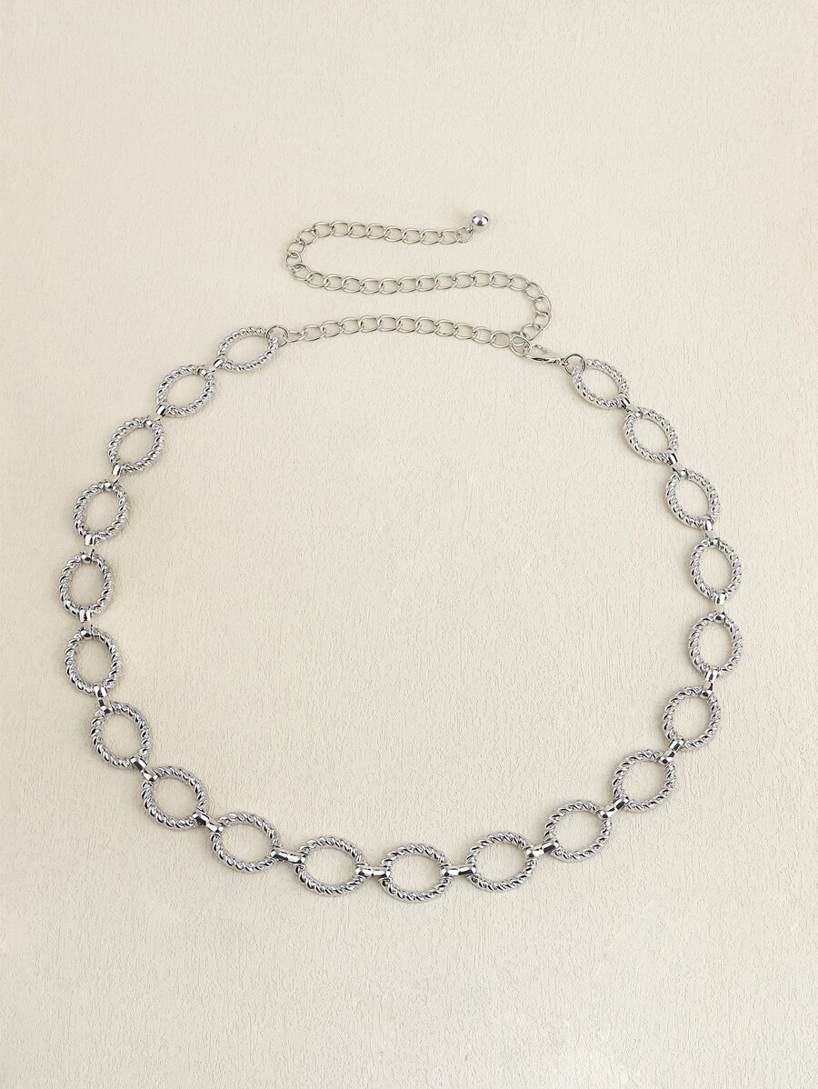 Oval Chain Belt - Silver - View 1
