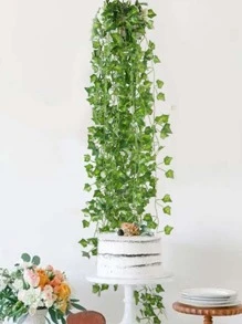 1/5/12 Stück Künstliche grüne Pflanzen Wand Hängende Reben Plastik Grüne Blatt Reben für Außenhof Garten Gartendekoration Zuhause Esszimmer Schlafzimmer Hintergrund Wand Ofen DIY Material Blumen Kranz Hochzeitsdekoration, Valentinstag, Herbst Neujahr Dekoration, Valentinstag, Geschenk