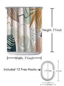 1入綠色植物淋浴簾 - 彩色 - 查看 3