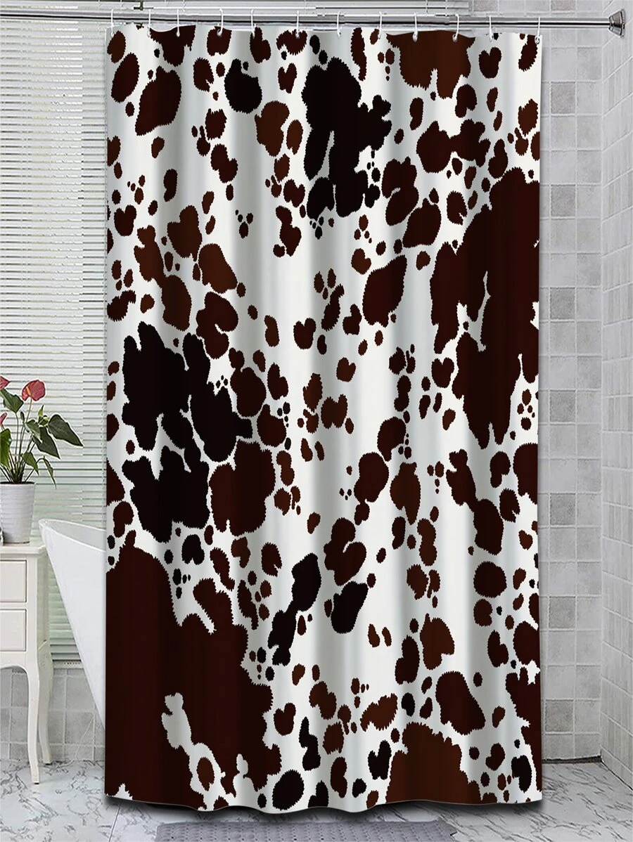 1 tấm rèm tắm in hình con bò - Nhiều màu - Xem 1