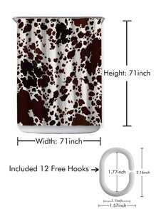 1 tấm rèm tắm in hình con bò - Nhiều màu - Xem 3