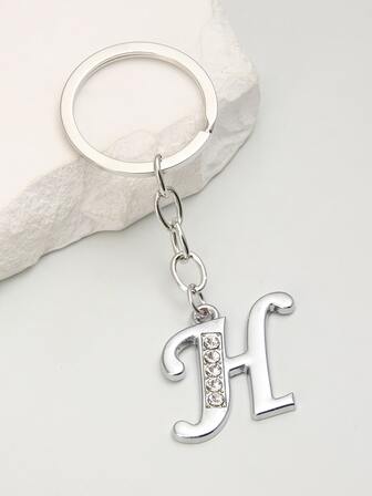 水鑽裝飾字母墜飾鑰匙圈