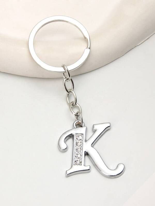 Rhinestone Decor Letter Charm Keychain SHEIN USA