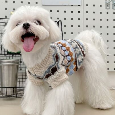 幾何樣式寵物毛衣