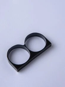 時尚流行男士簡約手套戒指合金，適合珠寶禮物和時尚外觀 - 黑色 - 查看 3