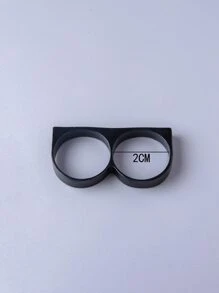 時尚流行男士簡約手套戒指合金，適合珠寶禮物和時尚外觀 - 黑色 - 查看 4