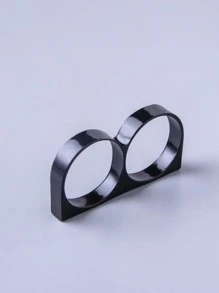時尚流行男士簡約手套戒指合金，適合珠寶禮物和時尚外觀 - 黑色 - 查看 5