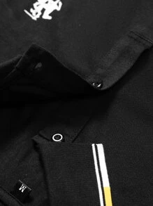 Manfinity Men Horse Print Polo Shirt - Black - View 3