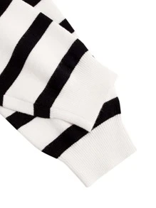 SHEIN Cậu bé Tween Mẫu sọc Áo len - Đen và trắng - Xem 5