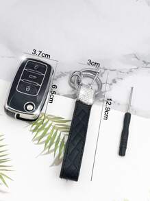 Cao-kết thúc Trân châu , Trắng Kim cương Móc chìa khóa - Hợp thời Đen & Màu bạc Màu sắc , Chống giọt bắn Túi đựng chìa khóa Đối với Gấp lại Mới - Nhiều màu - Xem 6