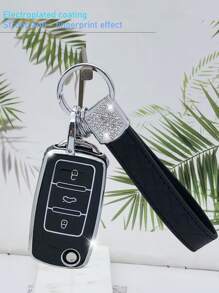 Cao-kết thúc Trân châu , Trắng Kim cương Móc chìa khóa - Hợp thời Đen & Màu bạc Màu sắc , Chống giọt bắn Túi đựng chìa khóa Đối với Gấp lại Mới - Nhiều màu - Xem 7