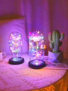 1pc Flower Detail Decoration Light, Rose Insert LED Colorful Light For Home Decor - Multicolor - View 5