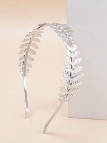 樹葉裝飾髮箍 - 銀色 - 查看 2