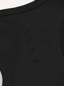 Easithlete 無縫後鏤空運動型文胸 - 黑色 - 查看 5