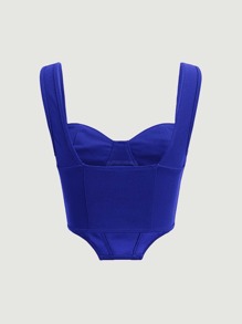 SHEIN MOD Ruched Bust Hanky Hem Cami Top - Royal Blue - View 3