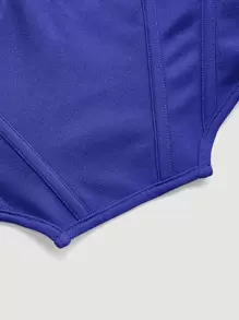 SHEIN MOD Ruched Bust Hanky Hem Cami Top - Royal Blue - View 5
