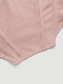 SHEIN MOD Top pecho con fruncido bajo irregular ancho con tira - Rosa vieja - Ver 4