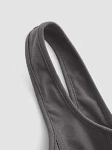 SHEIN MOD Solid Scoop Neck Tank Top - Grey - View 5