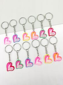 Móc khóa 12 trái tim quyến rũ - Nhiều màu - Xem 2