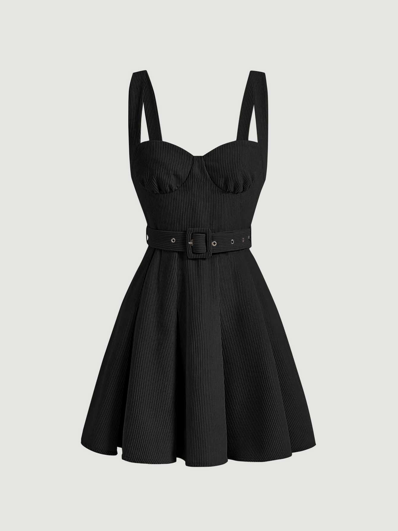 SHEIN MOD 燈芯絨腰帶吊帶洋裝不帶上衣