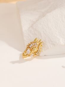 Cubic Zirconia Decor Nose Cuff - Yellow Gold - View 2