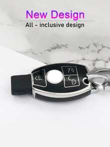 1套車鑰匙殼和鑰匙圈兼容奔馳,鑰匙表袋用鏈條或絲帶連接到馬甲懷錶套 - 彩色 - 查看 3