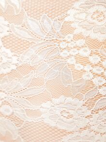 SHEIN Privé 1pc Contrast Lace Scallop Trim Dress - White - View 7