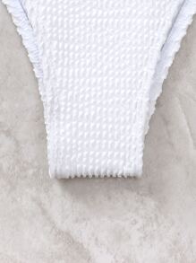 鏈接式露背海灘泳裝套裝，可加壓上提，夏季沙灘泳裝 - 白色 - 查看 6