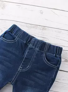 Young Girl Y2k Vintage Deep Blue Washed Bow Knot & 3d Decorated Flared Jeans With Fringe Hem