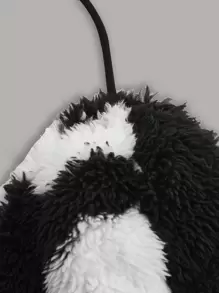 SHEIN EZwear 牛圖 Teddy 剪裁性感背心上衣（不附 T 恤） - 黑與白 - 查看 4