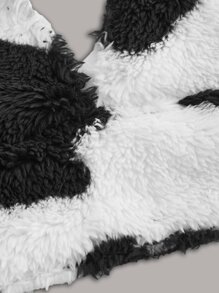 SHEIN EZwear 牛圖 Teddy 剪裁性感背心上衣（不附 T 恤） - 黑與白 - 查看 3