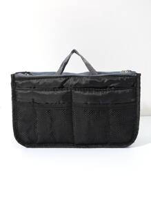 13-Pocket Waterproof Nylon Makeup Organizer Bag, Foldable Multifunctional Storage Tote Bag, Minimalist Stylish Nylon Waterproof Unisex Tote Handbag, Briefcase, Travel Backpack, Mini Gift, Teacher's Gift, Valentine's Day Gift, Back To School Supplies - Black - View 12