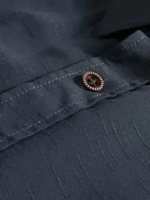 Manfinity Mode 男士素色前排扣襯衫