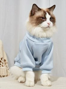 Áo khoác thú cưng họa tiết mèo mát mẻ - Màu xanh nhạt - Xem 4