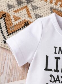 Baby Boy Letter Graphic Tee - White - View 5