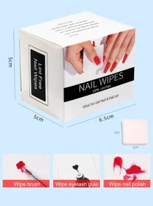180 piezas Toallitas para uñas sin pelusa, almohadillas quitaesmalte para extensiones de pestañas, toallitas suaves de acetona para quitar esmalte de uñas de tela no tejida, toallitas para preparación de uñas y quitar esmalte de gel