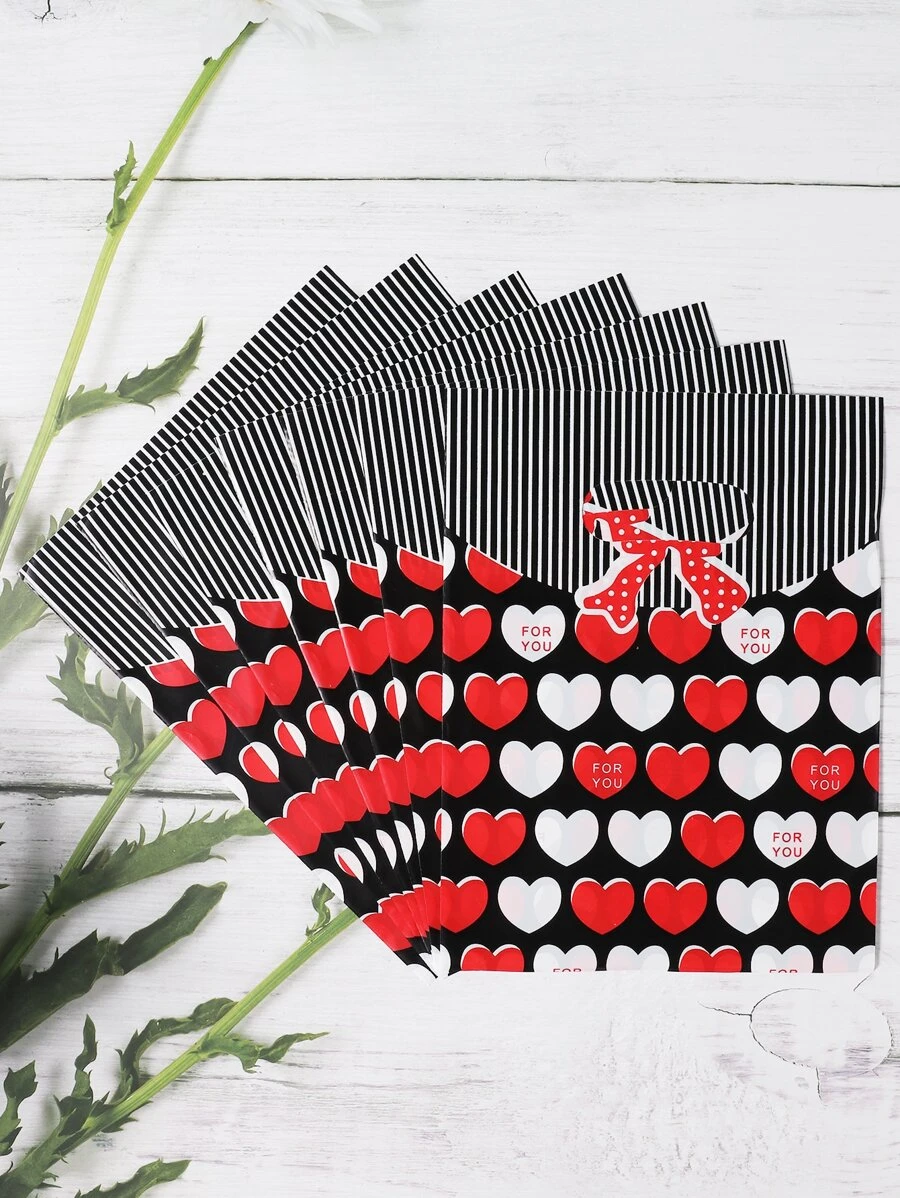 100pcs Heart Pattern Gift Bag - Multicolor - View 1