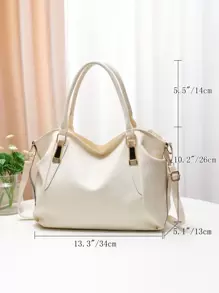 Túi Tote Đeo Vai In Nổi Vải Litchi, Quà Tặng Ngày Của Mẹ Cho Mẹ Dành Cho Phụ Nữ, Tân Binh & Nhân Viên Văn Phòng, Túi Xách Công Sở Bắt Mắt Cho Phụ Nữ, Quà Tặng Ngày Của Mẹ Tuyệt Vời Nhất Từ Trước Đến Nay - trắng - Xem 6
