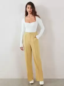 RueChic 秋冬开衩下摆罗纹针织毛衣工装