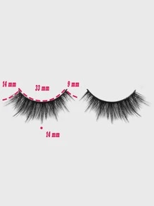 10 pares Pestañas postizas separadas natural - Negro - Ver 3